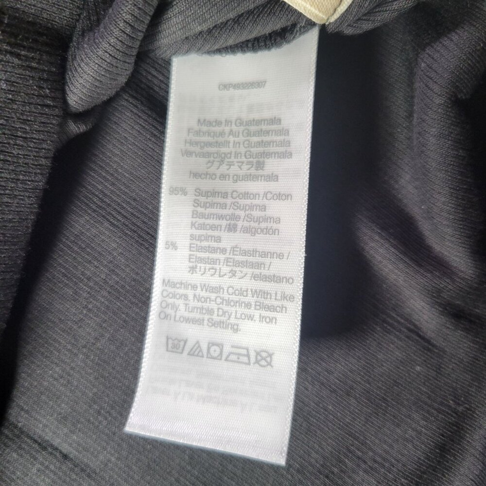 Madewell Black Generative Supima Cotton-Blend Sleeveless V-Neck Tank Top Size L - Picture 3 of 6